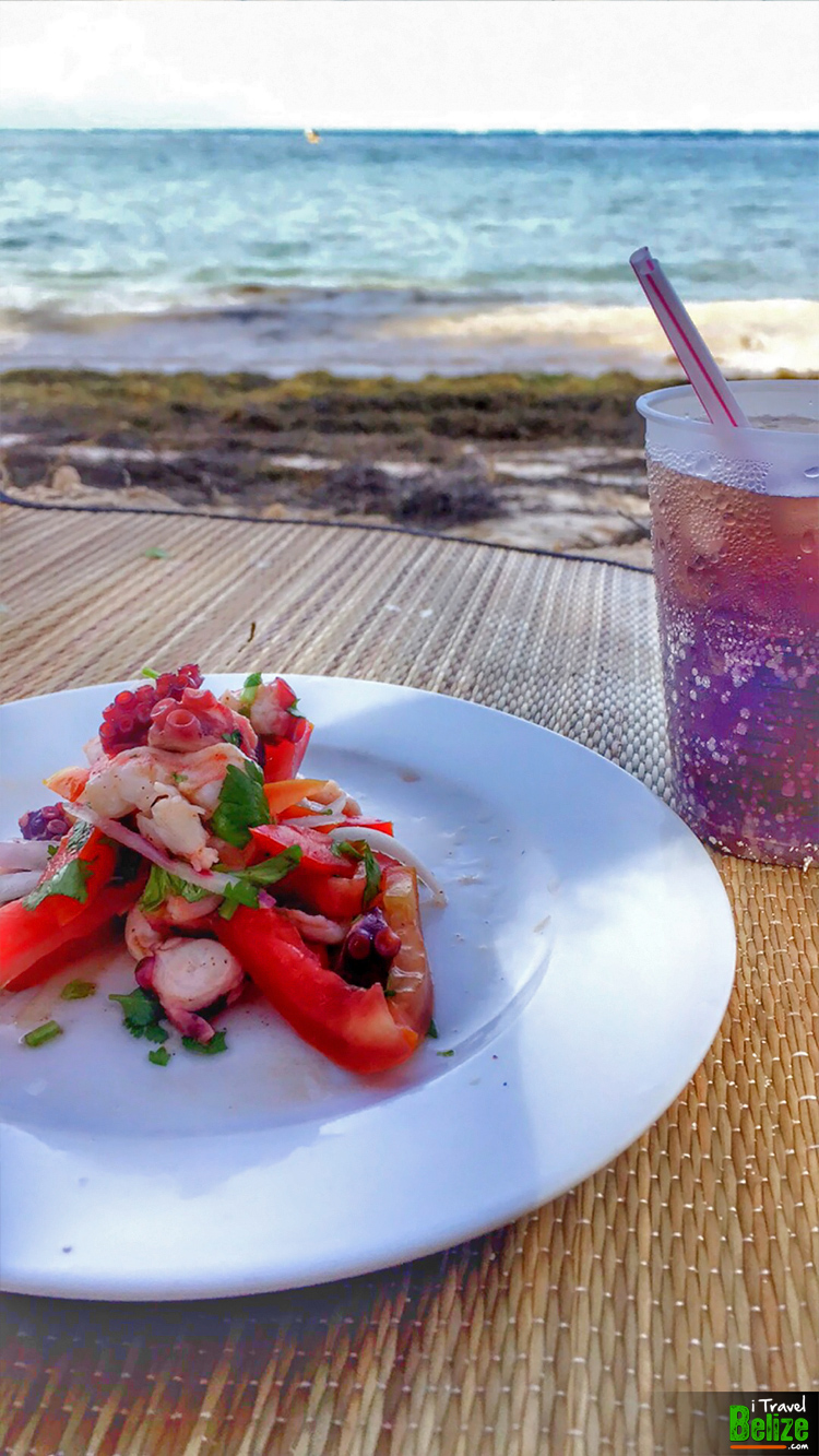 BAM! El Divino saves the day with their incredible Octopus & Shrimp ceviche, also delivered to us at the beach!!