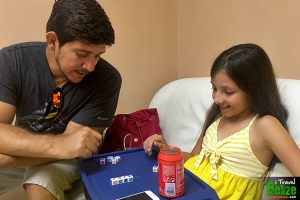 Playing travel games in the hospital